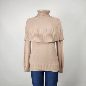 ANTONIO MELANI Beige Turtleneck Cape Sweater